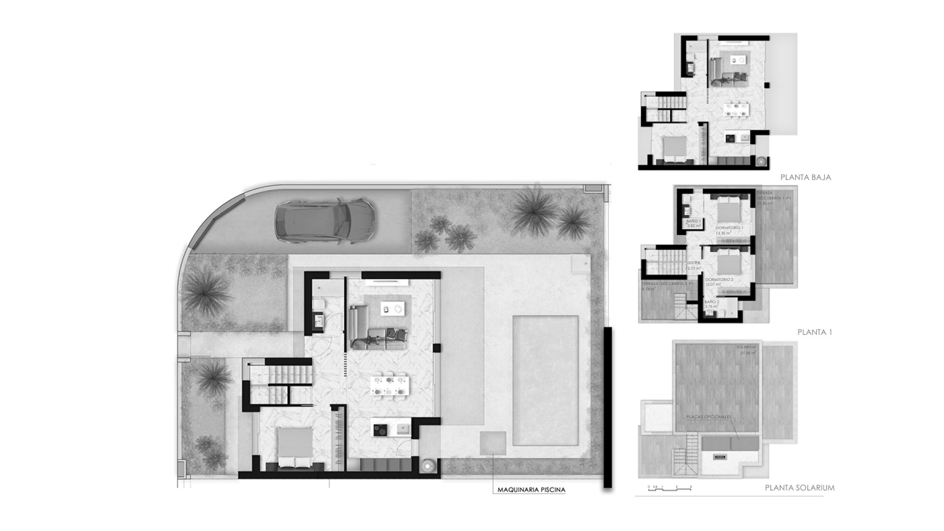 Villa floor plan, 3 bedrooms in Lo Marabu Villas No. 4