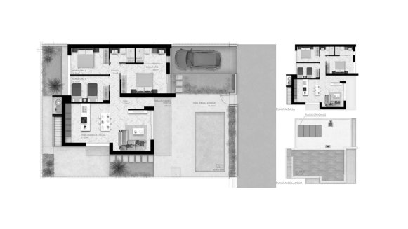 Villa floor plan, 3 bedrooms in Lo Marabu Villas No. 5 (2D)